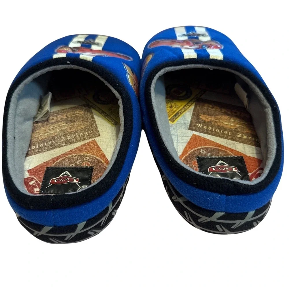 Disney Pixar Cars Buster Brown Slippers Boys L 2-3 Lightning McQueen House Shoes